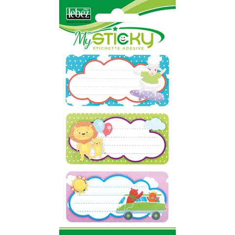Etichette adesive scuola Lebez MySticky soggetto fantasy - fantasie assortite - A4090